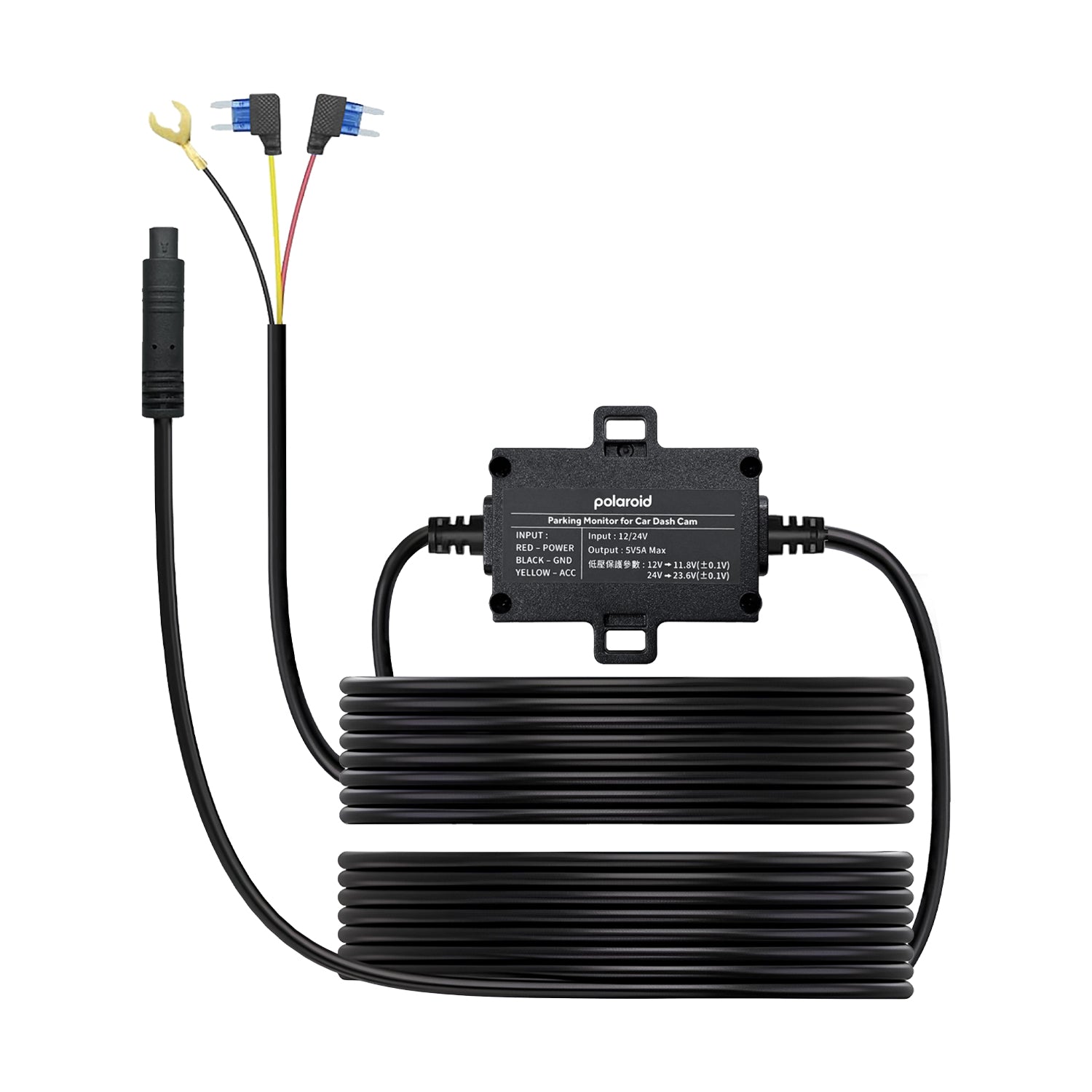 雙外拉電子後視鏡行車記錄器專用停車監控線 示意圖