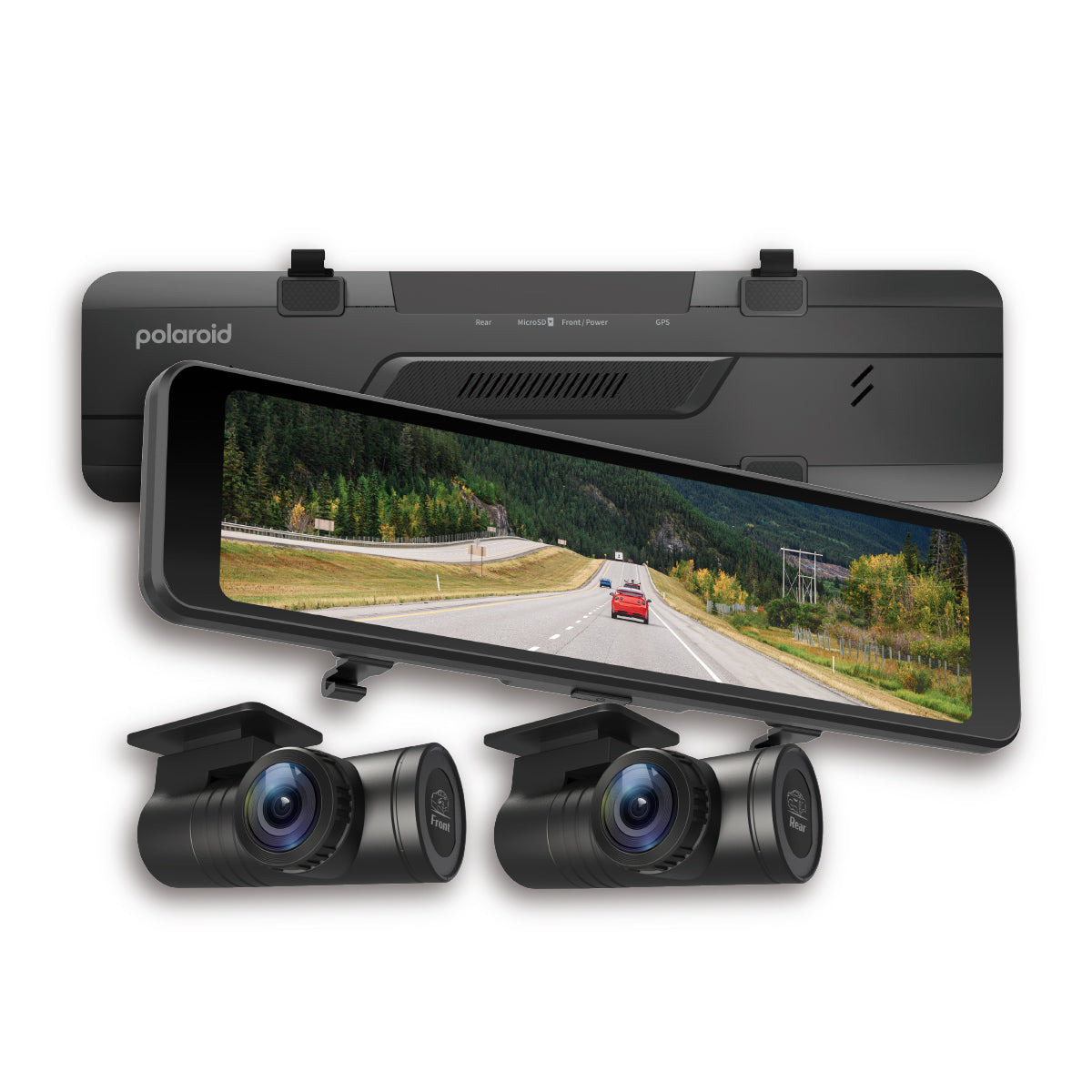 Polaroid M111 雙外拉電子後視鏡 汽車後照鏡行車記錄器