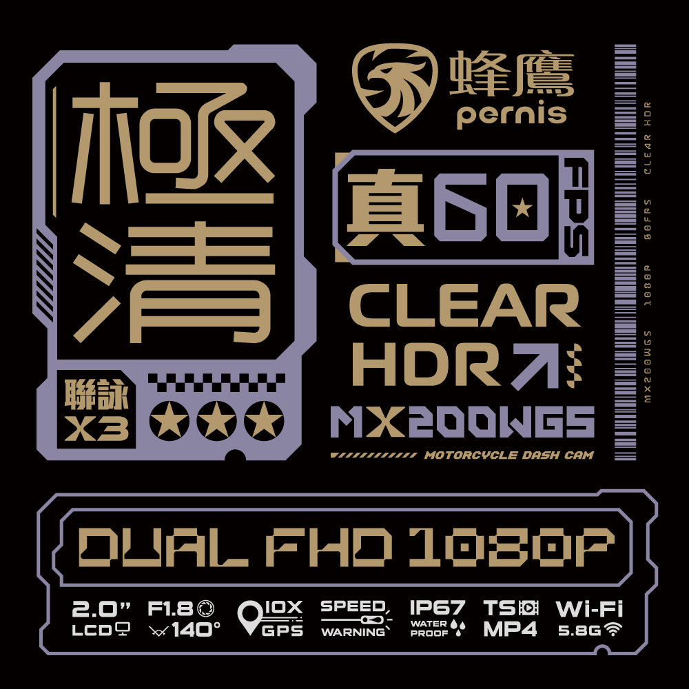 Polaroid MS210WG Motorcycle Dash Cam