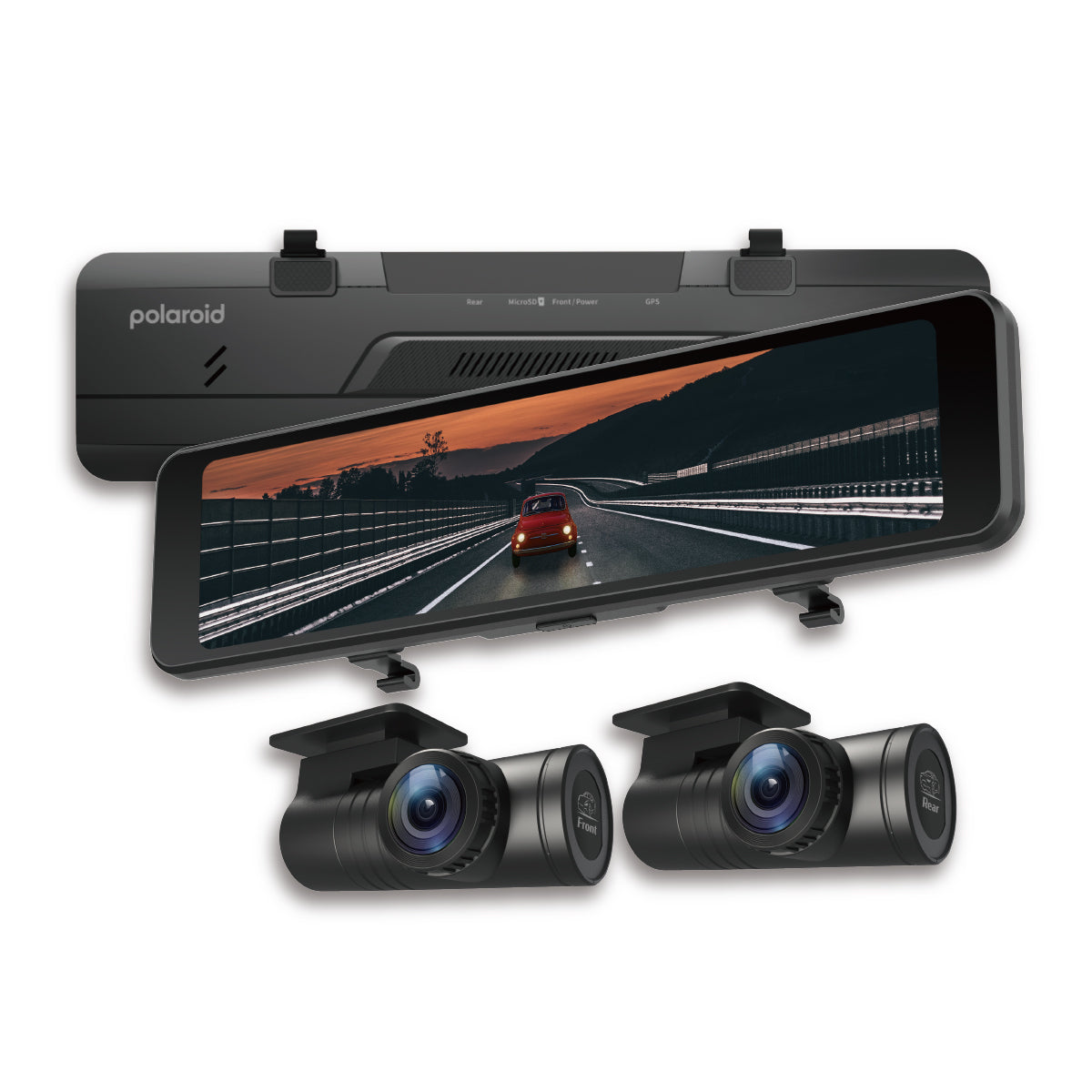 Polaroid DS1205WGS 雙外拉電子後視鏡 汽車行車記錄器