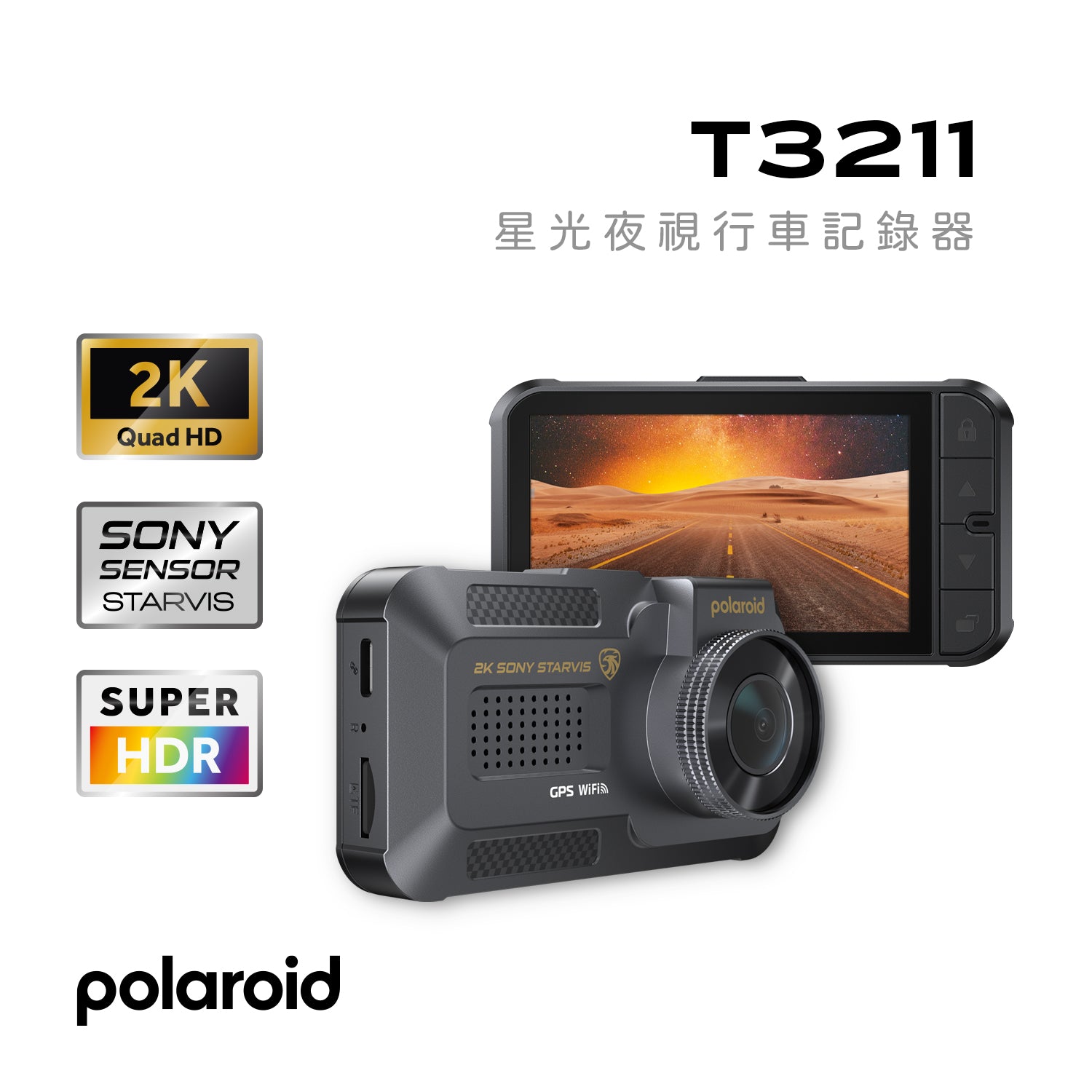 Polaroid DS317WGS Starlight Night Vision Dash Cam